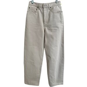 Interior NYC High Rise Straight Leg Jeans Ecru Off White‎ Cotton Denim Size 27